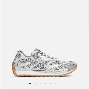 Bottega Veneta Silver and White Sneakers